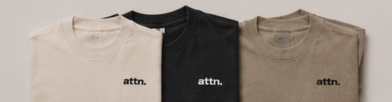 Folded tees in three colorways