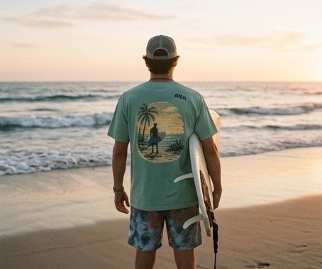 Wearing the Surf Session tee